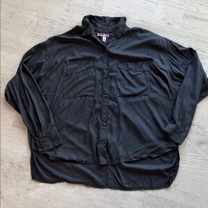 Urban Outfitters Black Lightweight Button-Up Shirt Jacket